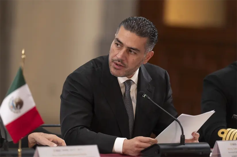 García Harfuch en la sesión celebrada en Palacio Nacional. Foto: Presidencia