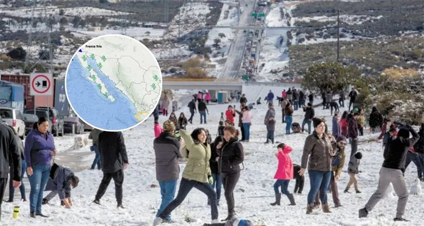 En zonas montañosas de Baja California no tardan en presentarse las nevadas.