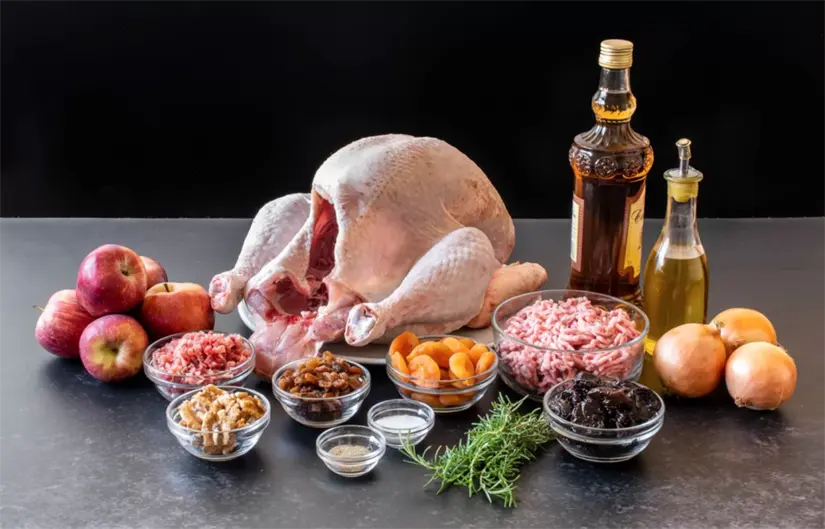 Ingredientes para hacer pavo al horno. Foto: cortesía.
