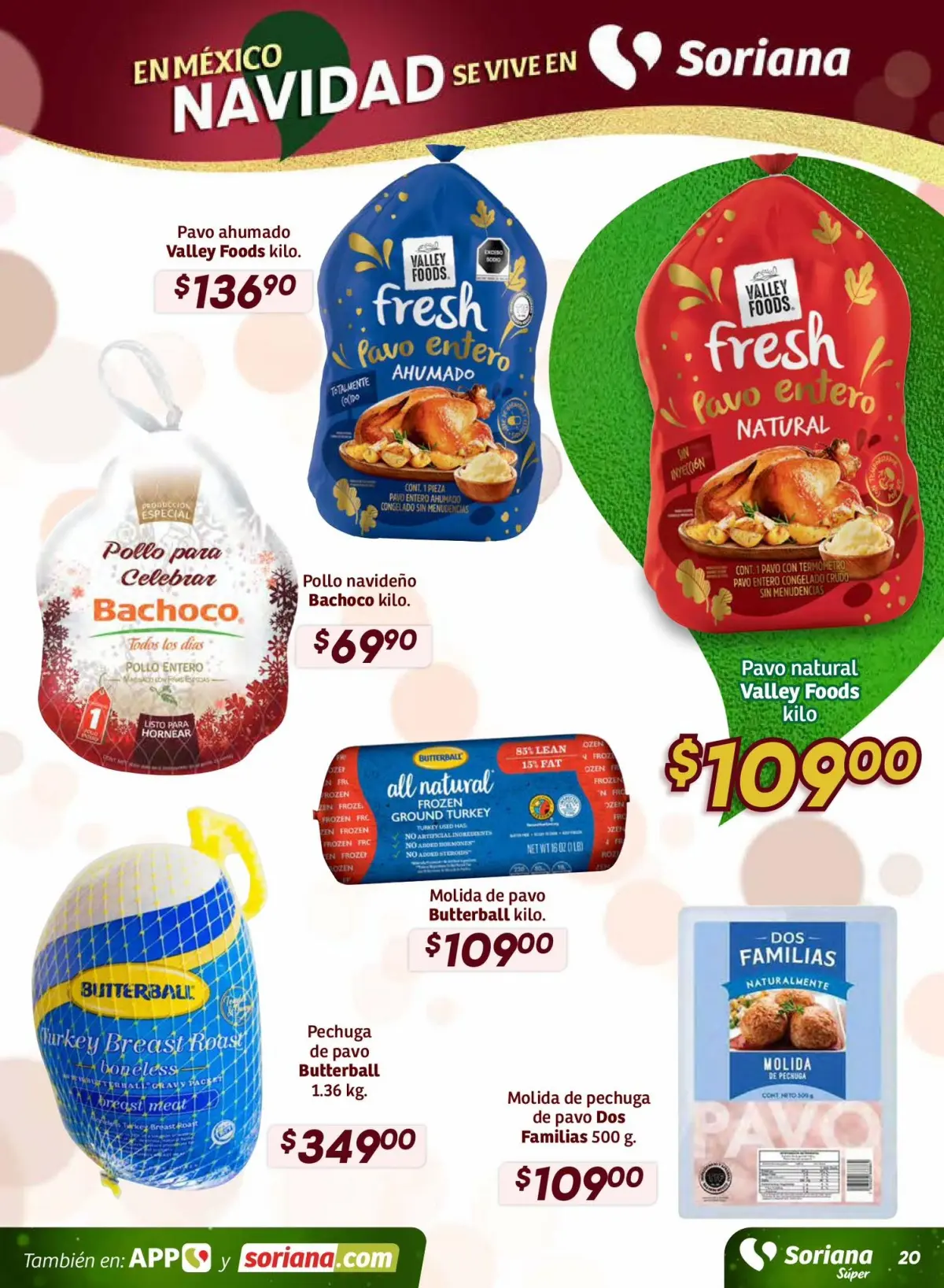 Consigue el pavo para la cena navideña mientras ahorras en Soriana. Imagen: Cortesía