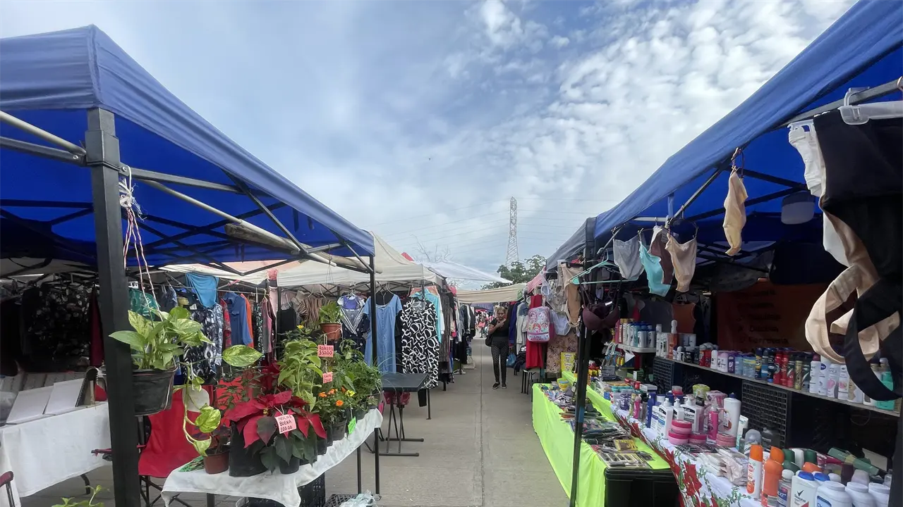 Martes, jueves y domingos, el Tianguis de la colonia Flores Magón recibe a los clientes que ya consideran una tradición comprar productos de primera necesidad y muchos otros artículos a buen precio en este sitio icónico del puerto