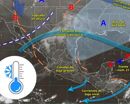 Fr&iacute;o amanecer de 5 grados por el frente fr&iacute;o 21 en M&eacute;xico: estados afectados