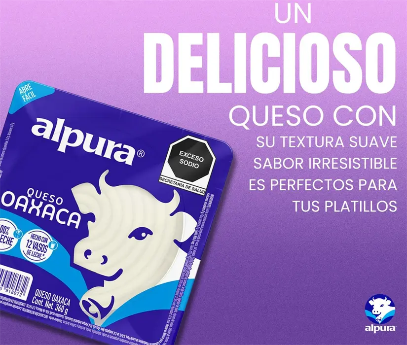 Alpura, la marca de queso Oaxaca que obtuvo la mejor calificación. Foto: Cortesía.