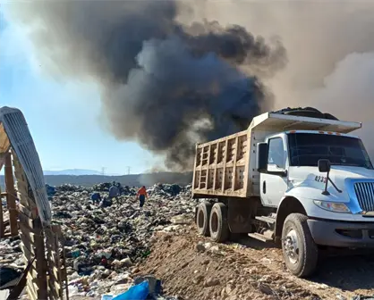 Controlado el incendio en el relleno sanitario de Culiac&aacute;n; contin&uacute;an los trabajos de enfriamiento