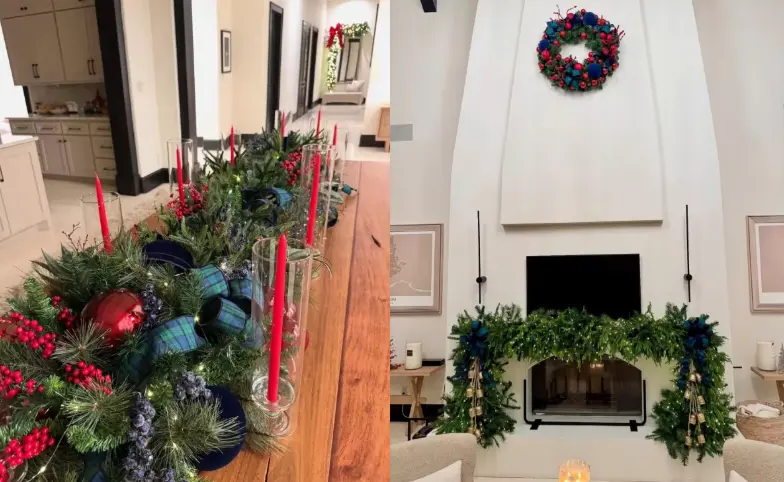 Decoración navideña de Ángela Aguilar y Christian Nodal. Foto: cortesía.