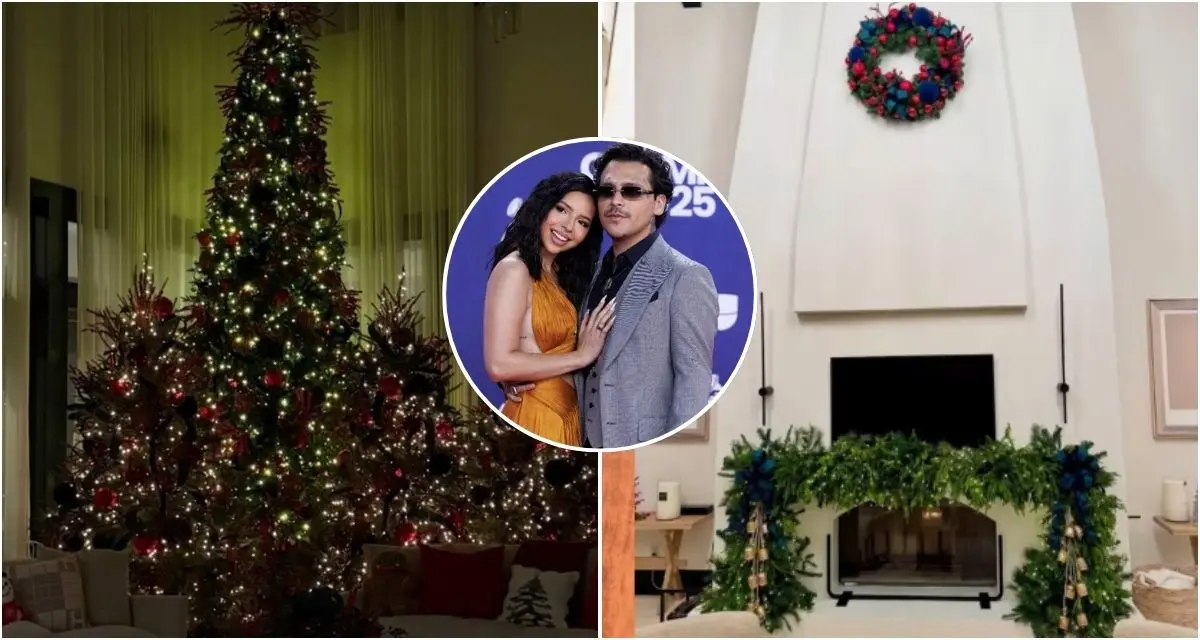 Así es la decoración navideña de Ángela Aguilar y Christian Nodal. Foto: cortesía