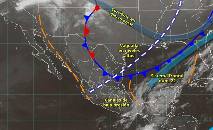 Este fin de semana se pronostican lluvias y ambiente frío en varios estados. Imagen: Conagua
