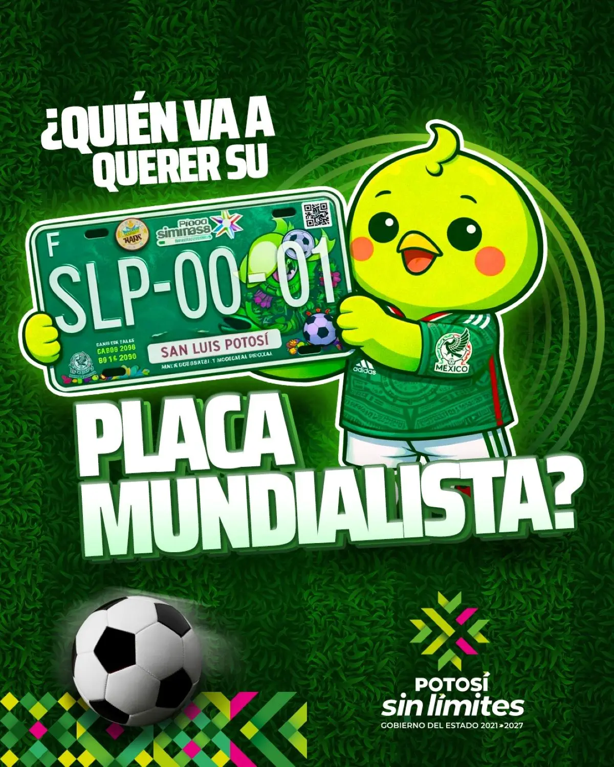 Uno de los modelos de placas conmemorativas del Mundial que habrá en San Luis Potosí. Foto: Cortesía