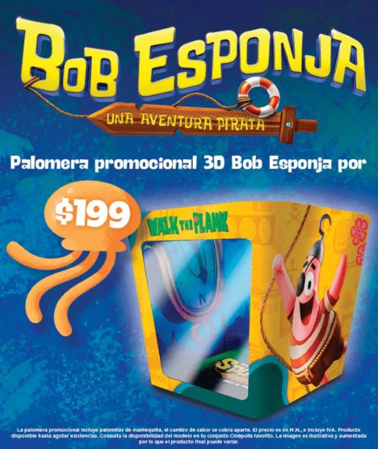 Palomera de Bob Esponja en Cinépolis. Foto: Cortesía