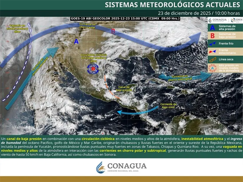 La temporada invernal comenzó el pasado 21 de diciembre en México. Imagen: Conagua