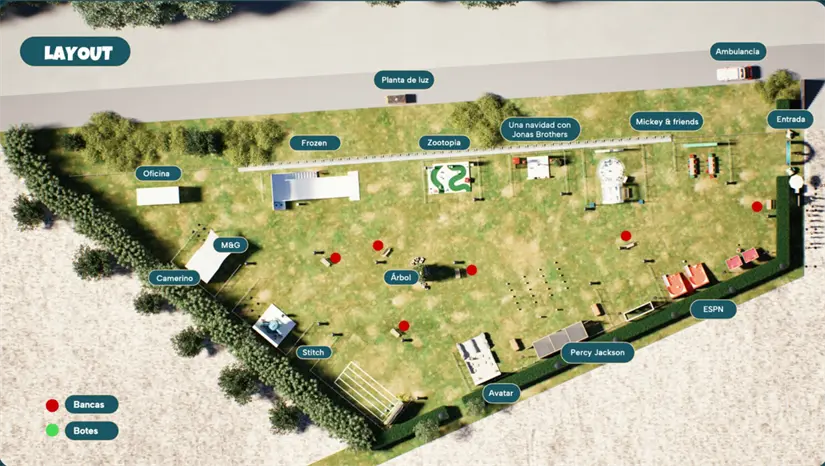 Mapa de la distribución de la Villa Navideña. Foto: cortesía.