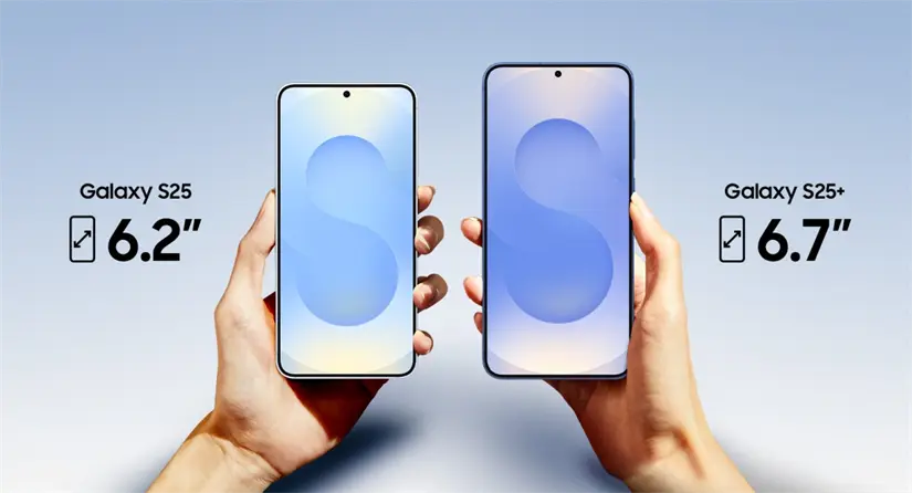 El Galaxy S25+ cuenta con una pantalla más grande y más batería que su hermano menor. Foto: Samsung