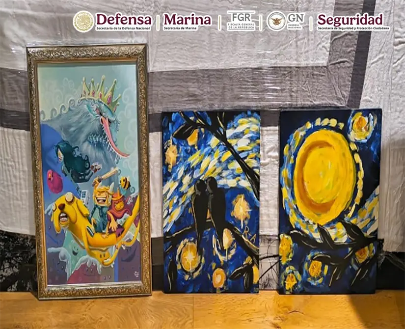 Obras de arte y dos medallas olímpicas también fueron asegurados. Foto: SSPC