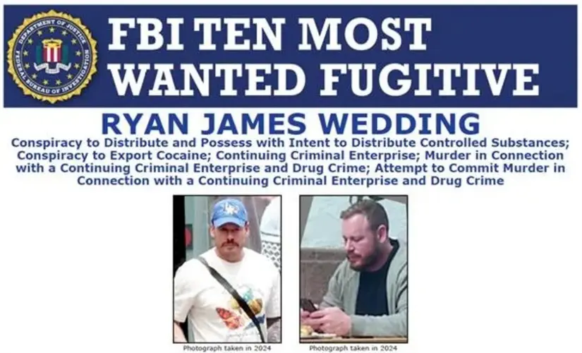 Ryan Wedding es uno de los fugitivos más buscados por EE.UU. Imagen: FBI