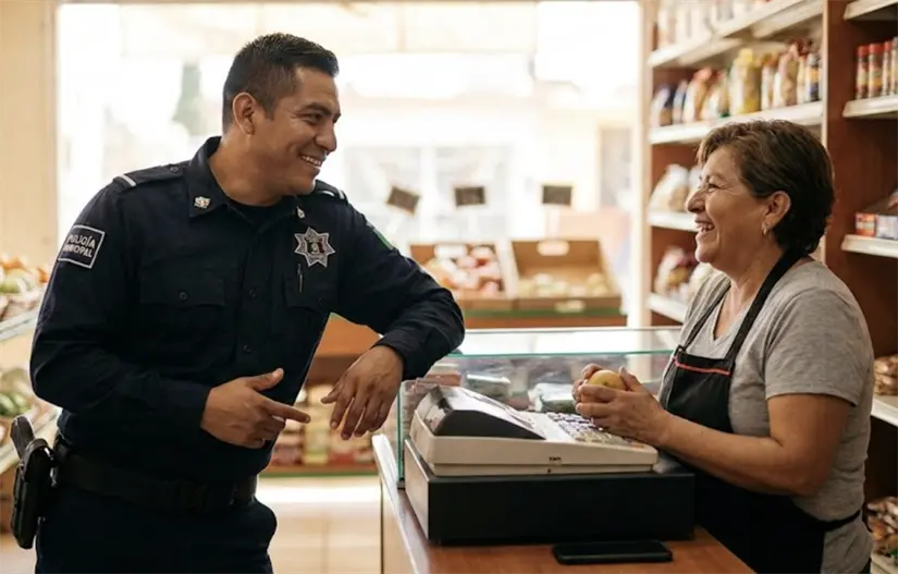 El policía municipal conoce la dinámica del barrio, identifica los puntos conflictivos y tiene la capacidad para actuar en los delitos del fuero común.
