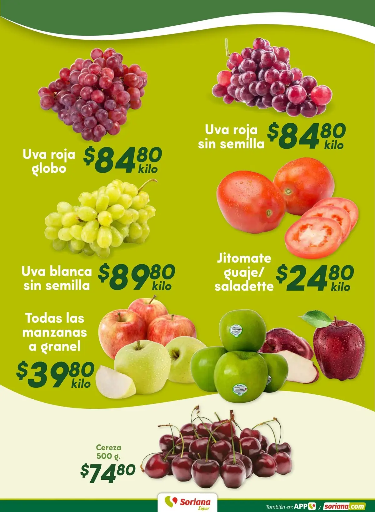 Frutas y verduras a precios bajos en Fin de Semana Hiper. Imagen: Soriana