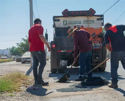 Culiac&aacute;n avanza en mantenimiento vial con jornadas constantes de bacheo