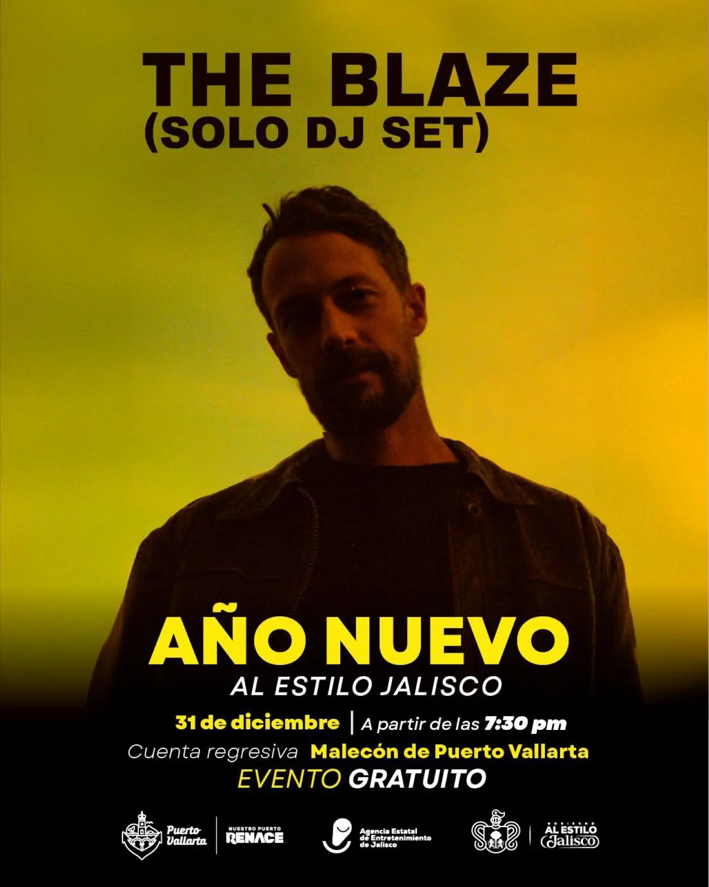 The Blaze (Solo DJ Set), en la celebración del Año Nuevo en Puerto Vallarta. Foto: Cortesía