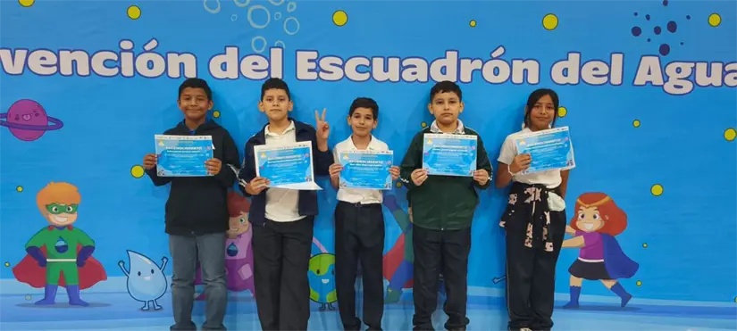 Niñas y niños de Culiacán se convirtieron en agentes de cambio al llevar el mensaje del cuidado del agua a sus hogares, escuelas y colonias. Foto: Cortesía/TBN
