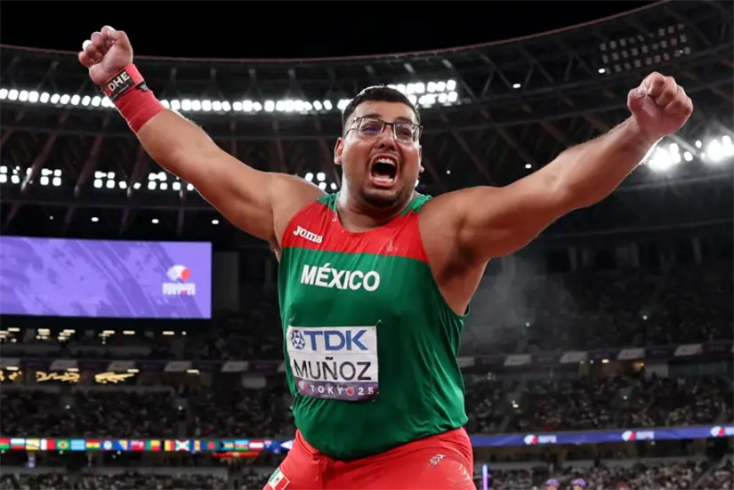 Uziel Muñoz ganador de la medalla de plata en lanzamiento de bala. Foto: cortesía.