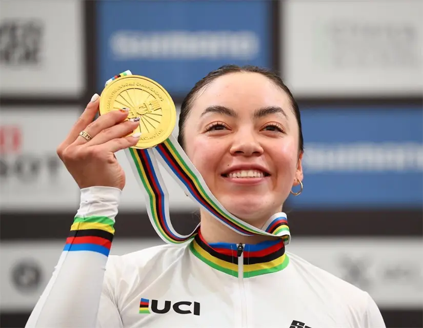 Yareli Acevedo, campeona mundial de ciclismo. Foto: cortesía.