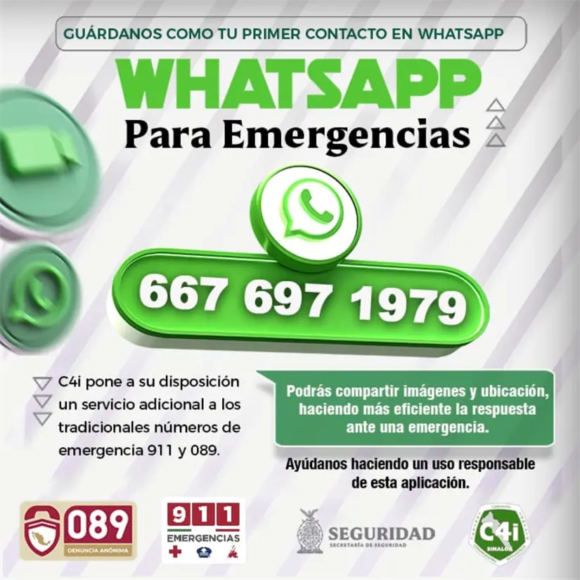 Reportes anónimos en Sinaloa al 911 y 089. Foto: Cortesía