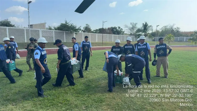 La Semar activó el Plan Marina, que incluyó la entrega de ayuda humanitaria en las comunidades afectadas. Foto: Cortesía