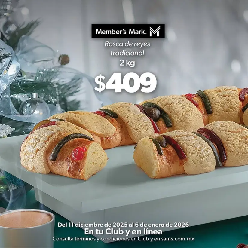Rosca de Reyes tradicional en Sam's Club. Foto: Cortesía