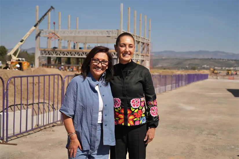Lorena Cuéllar Cisneros agradeció la visita de la Presidenta. Foto: Cortesía