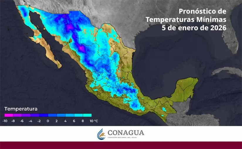 Baja California se encuentra entre los estados donde el frío se siente con mayor intensidad hoy. Imagen: Conagua