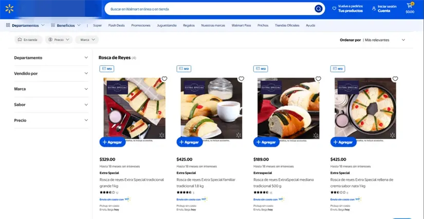 En Walmart puedes encontrar roscas en diversos tamaños y precios. Imagen: walmart.com.mx