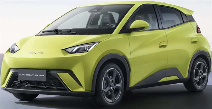 Vehículo eléctrico chino marca BYD, modelo Dolphin Mini EV. Fuente: https://www.byd.com/mx/car/dolphin-mini