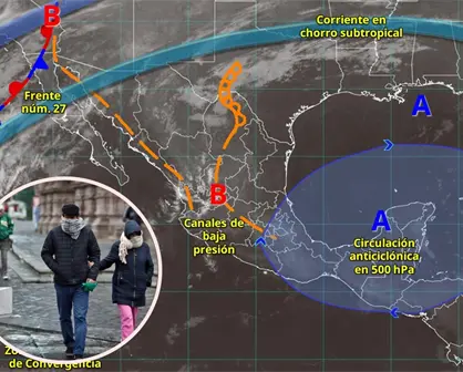 Frente fr&iacute;o 27: los estados donde se sentir&aacute;n m&aacute;s las bajas temperaturas