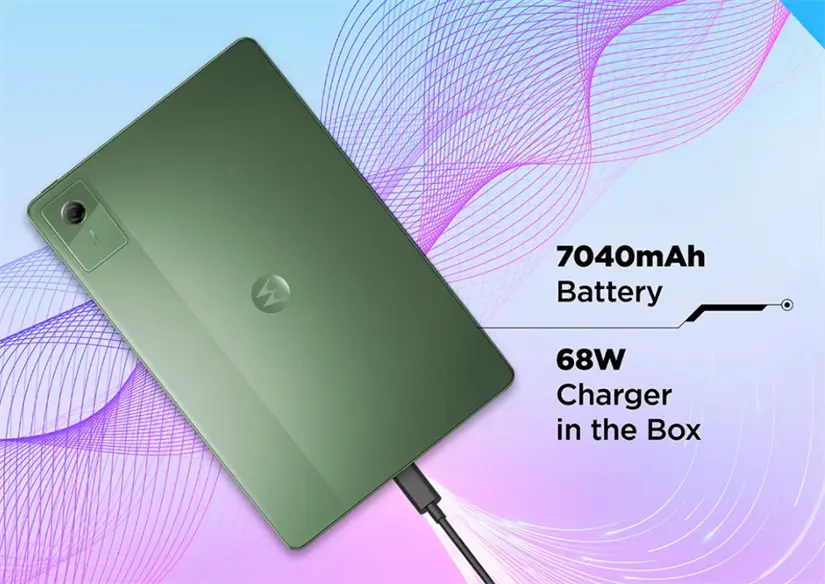 Esta tablet cuenta con una gran batería de 7040 mAh. Foto: Motorola