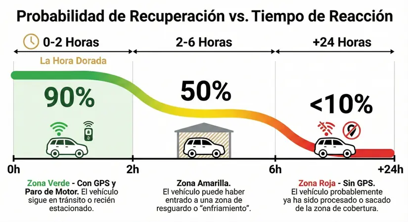 Actuar rápido incrementa las probabilidades de recuperar la unidad.