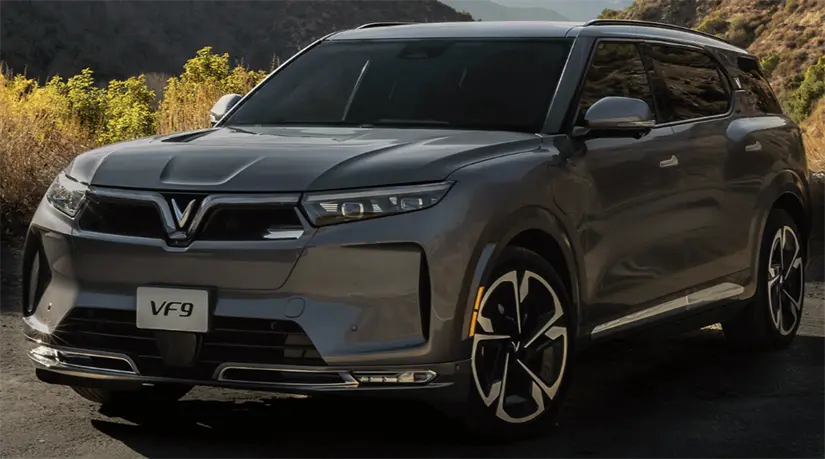 Vehículo eléctrico Vietnamita marca VinFast, modelo E-SUV VF9. Fuente: https://vinfastauto.us/vehicles/vf-9