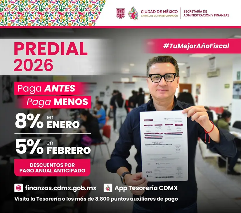 Conoce el esquema de descuentos por pronto pago del predial en CDMX y Edomex. Foto: Cortesía.