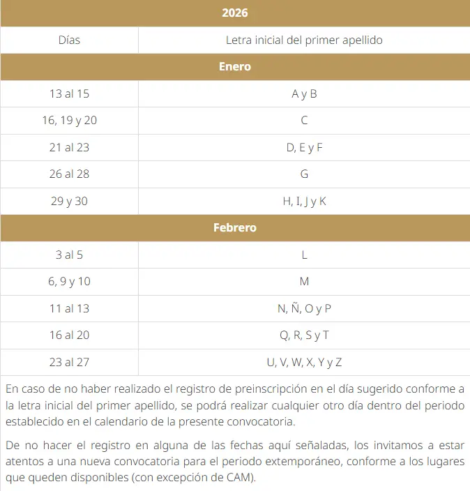 Calendario oficial de preinscripciones educación básica en CDMX. Foto: Cortesía. 
