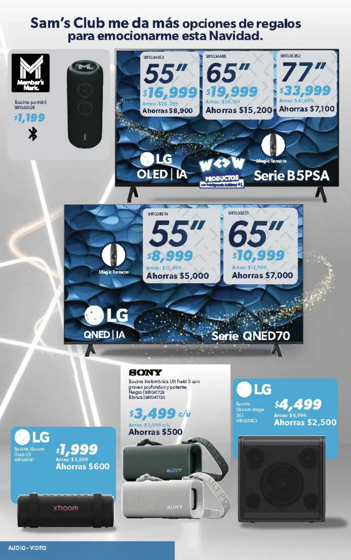 Pantallas en rebaja en la cuponera de enero. Imagen: Sam's Club