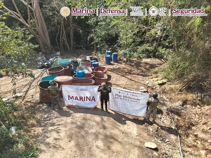 Marina y SSPC inhabilitan laboratorios de drogas sintéticas en acciones simultáneas en Durango, Sinaloa y Michoacán