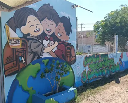 Murales que educan: el arte transforma el acceso principal a la ETI 90 en Culiac&aacute;n