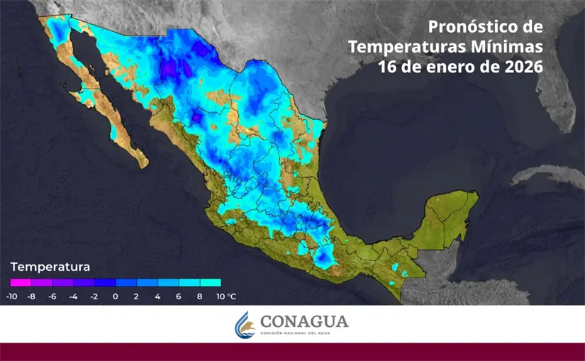 Baja California es uno de los estados donde se sentirán temperaturas mínimas por debajo de los 0 grados. Imagen: Conagua