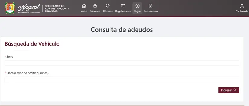 Dónde hacer el pago de la tarjeta de circulación y placas en Nayarit. Foto: Captura de pantalla