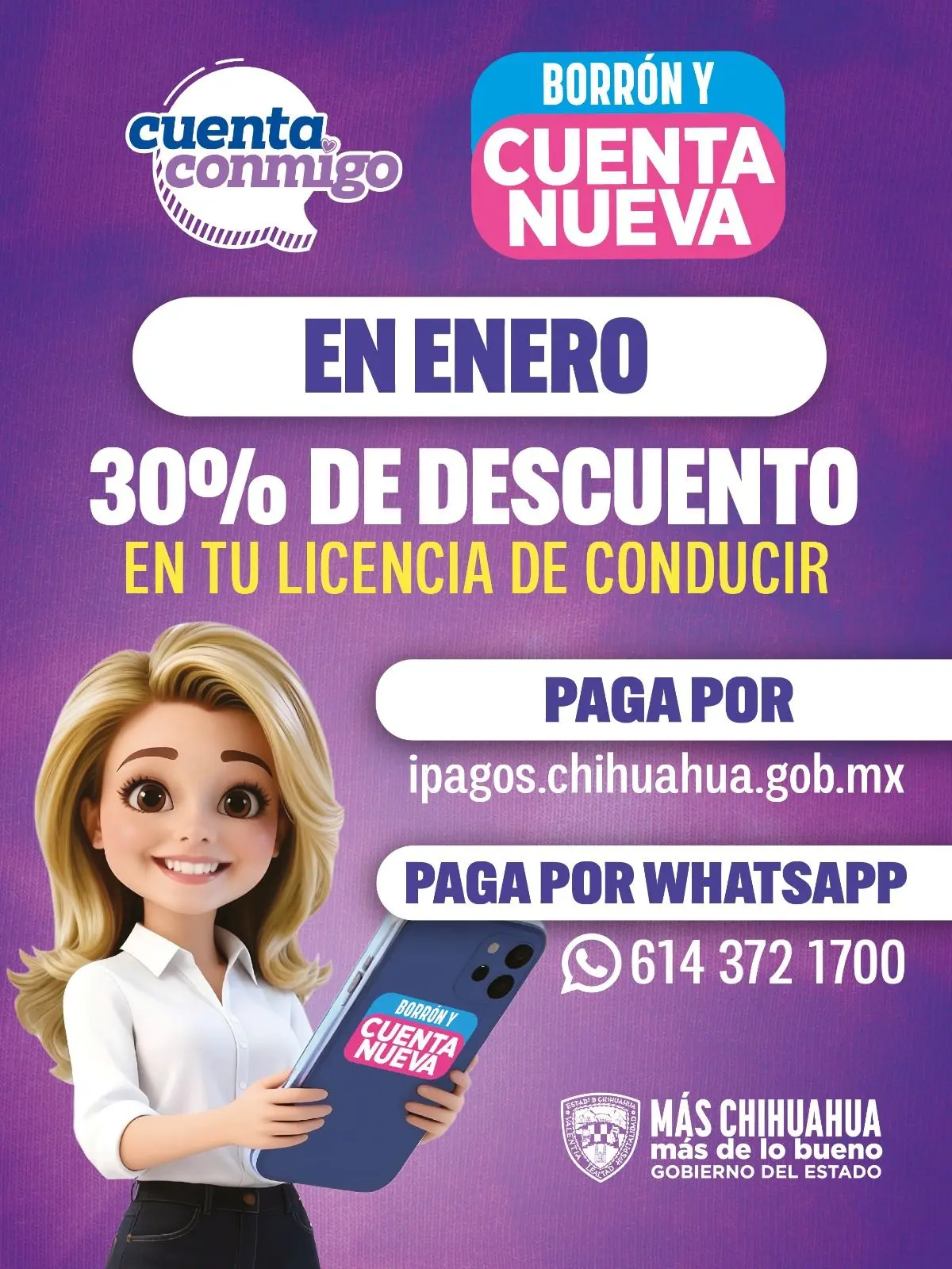 Descuento del 30% de descuento en licencias en Chihuahua durante enero. Foto Cortesía 