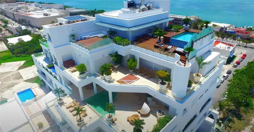 La mansión de Hugo Sánchez en Cancún, México. Foto: México Dji Puebla