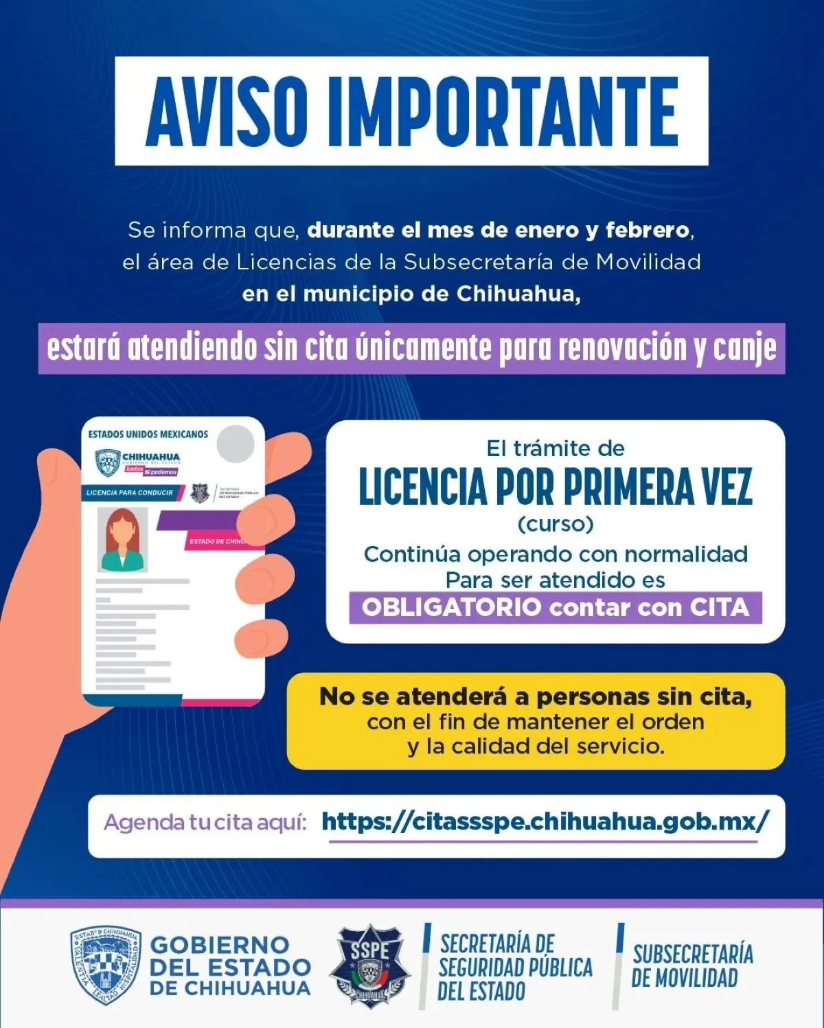 Trámite de licencia por primera vez en Chihuahua. Foto: Cortesía