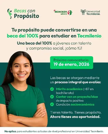 Calendario Becas con Propósito 2026. Foto: Cortesía.