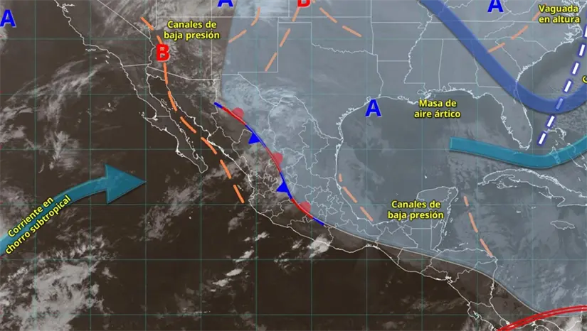El clima en México hoy se verá influenciado por estos fenómenos. Imagen: Conagua
