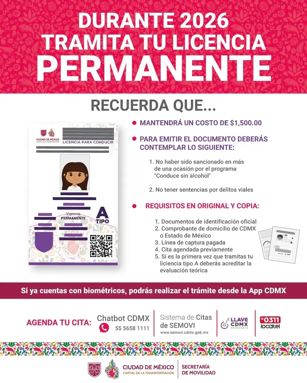 Así podrás tramitar tu licencia de conducir permanente en la CDMX. Foto: Cortesía.