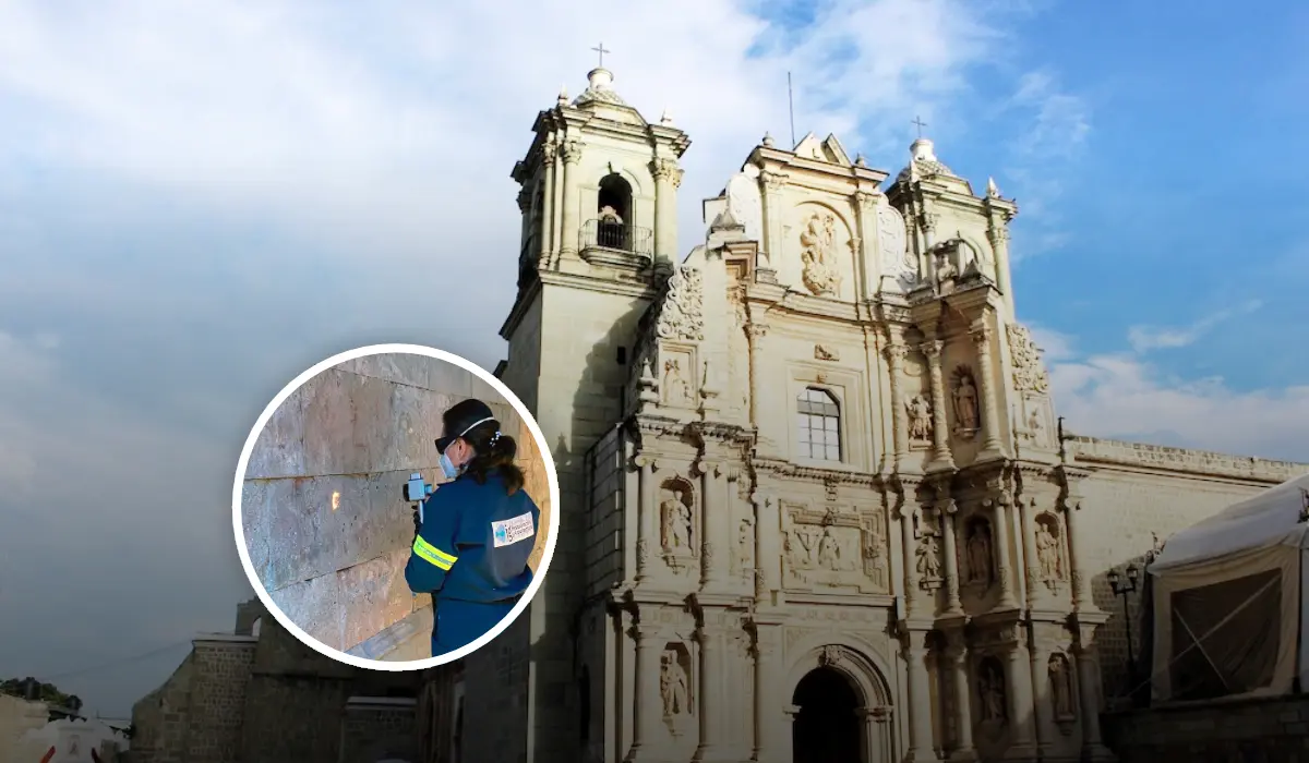 Así eliminaron 7 capas de grafiti con láser en la Basílica de la Soledad